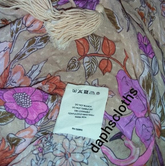 Very Rare Spell Free People Siren Song Boho Midi Pink Dress Flamingo S Unicorn - Picture 16 of 16